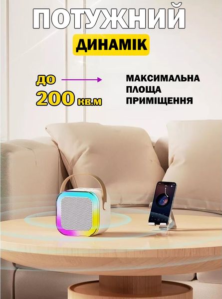 Бездротова портативна Bluetooth колонка Nazim з караоке, у комплекті ДВА мікрофони та різнокольорове RGB підсвічування 2622 фото