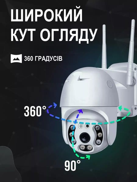 WiFi IP 360°4MP камера відеоспостереження Nazim з поворотом на 360° і віддаленим доступом для вулиці 2644 фото