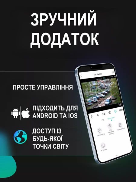 WiFi IP 360°4MP камера відеоспостереження Nazim з поворотом на 360° і віддаленим доступом для вулиці 2644 фото